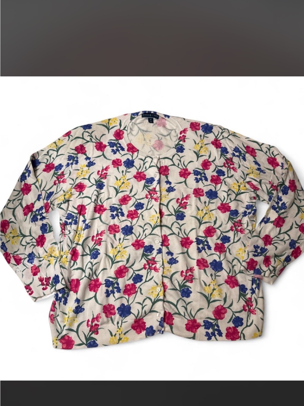 Karen Scott Floral Button-Front Cardigan Sweater 2X